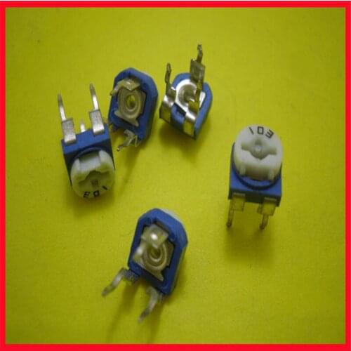10K adjustable resistance/10K potentiometer 103 adjustable potentiometer blue and white adjustable blue and white adjustable