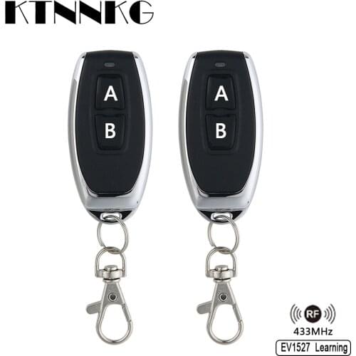2 Pcs Wireless Remote Control 2 buttons EV1527 Learning Code 433mhz Transmitter For Gate Garage Door controller no clone