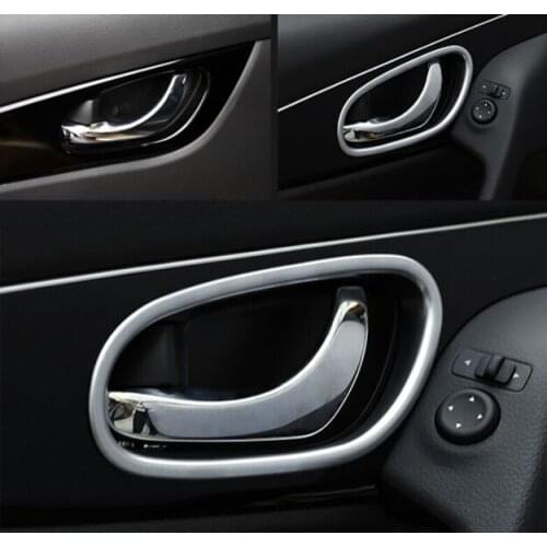2016 ACCESSORIES FIT FOR NISSAN QASHQAI J11 ROGUE X-TRAIL T32 2014 2015 CHROME MATTE INNER DOOR HANDLE COVER BEZEL GARNISH TRIM