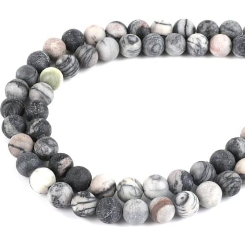 38-95pcs 4 6 8 10mm Natural Frosted Black Grain Beads For Jewelry Making Findings Necklace Bracelet Earrings Findings