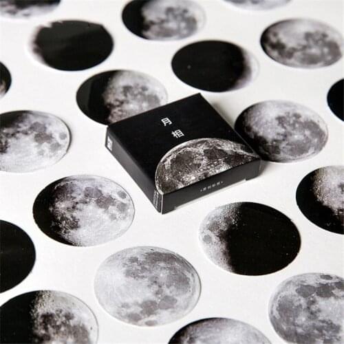 45PCS Cute Innovative Moon Mini Paper Adhesive Sticker Decoration DIY Diary Scrapbooking Label Stationery School Supply