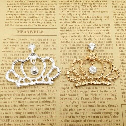 50pcs/lot flatback rhinestone crown buckles connector embellishment for wedding invitation or DIY phone decoration