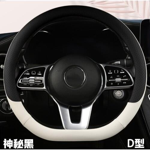 Car Steering Wheel Cover D Shape For Hyundai ioniq Suzuki Swift 2018 2019 For VW GOLF 7 2015 POLO JATTA Auto Car Accessories