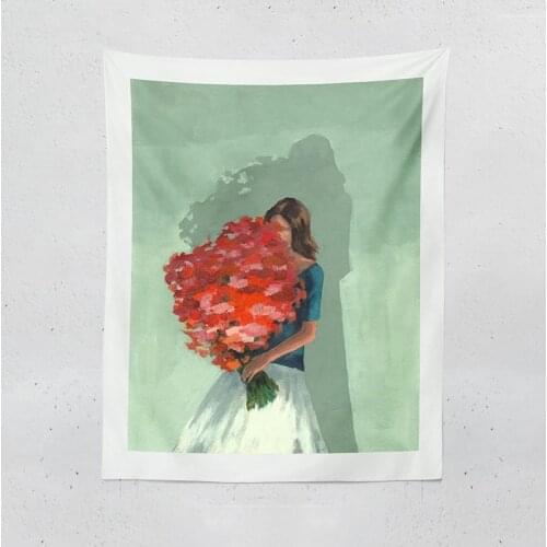 Home Decoration Accessories Embracing Flowers Girly Tapestry Aesthetic Room Decor Tapestry Wall Hanging Kawaii Room Decor Mural