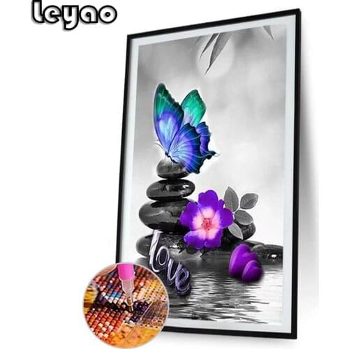 Butterfly Stone Landscape diamond painting full square round diamond embroidery Cross Stitch Diamond Mosaic Home decor