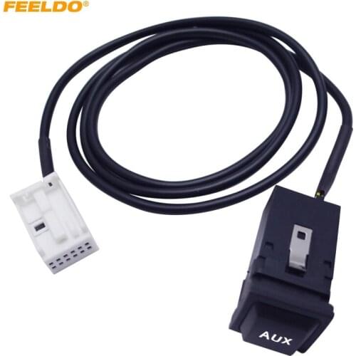 FEELDO Car Audio AUX Cable Plug With Switch For VW Golf GTI Jetta MK6 Sagitar SciroccoRCD510/300/310 #1868
