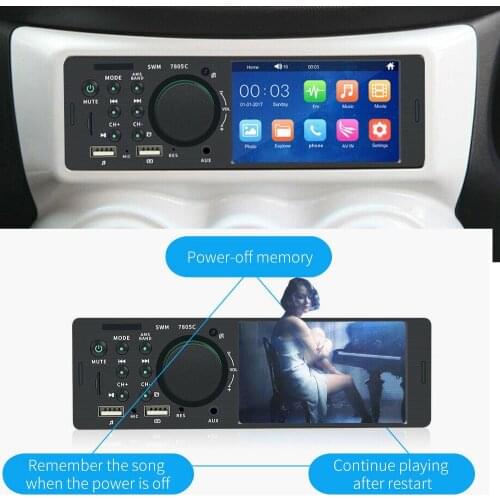 1set 12V 60W Car Auto 4.1" Single DIN Touch Screen Car Multimedia Player MP3 Stereo Radio FM USB AUX Wireless Handsfree Call