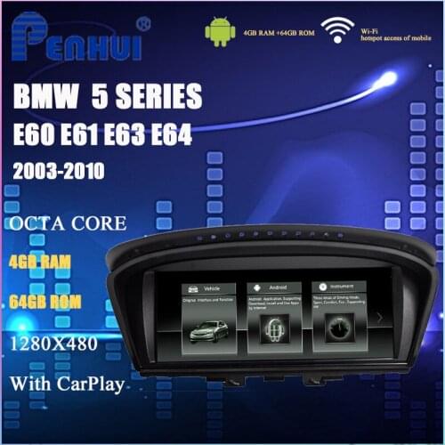 Octa Core 4GB+64GB Android 10 / 8.8 inch Android Car DVD GPS Multimedia Player for BMW 5 SERIES E60/E61/E63/E64 (2003-2010)
