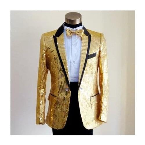 Paillette Children master Sequins Dresses Stage Costumes terno Suit MC boy Clothing Singer Suits & Blazer show jacket outerwear