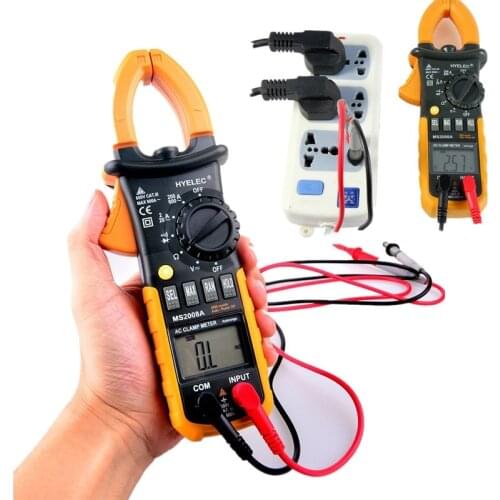 DHL 20PCS MS2008A Digital AC Current Clamp Meter Auto Manual Range AC DC Voltmeter Ohmmeter with Backlight Display