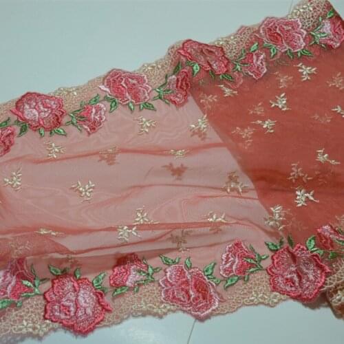 5Meters Bilateral Lace Trims 30cm Width Fabric Flowers DIY Hometexile Clothes Wrapping Ribbon Tape Material for Bra Underwear