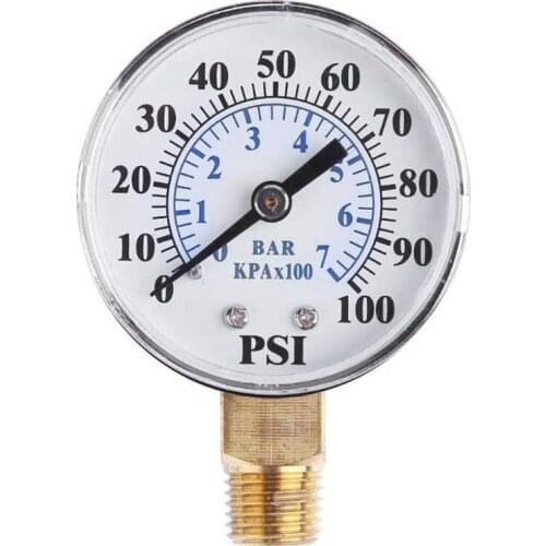 Hot Pressure Tester Gauge Tools 0-100 Psi 0-7Bar 1/8 Inch Npt Face Side Mount Pressure Gauge Dial Air Compressor Meter Hydraul