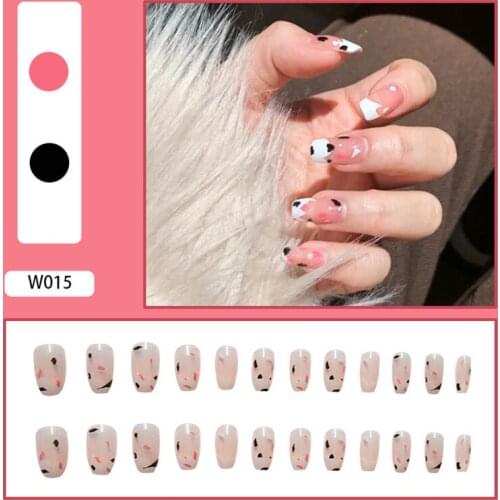 24Pcs/Pack Artificial Fake Nails Removable Full Coverage False Fingernails Equipment With Glue Art Manicure Tools Accessories