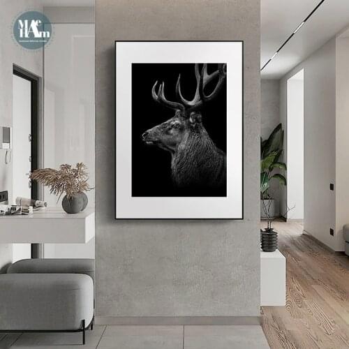 Canvas Painting Animal Wall Art Giraffe Deer Gazelle Posters and Prints Wall Pictures for Living Room Decoration Home Decor