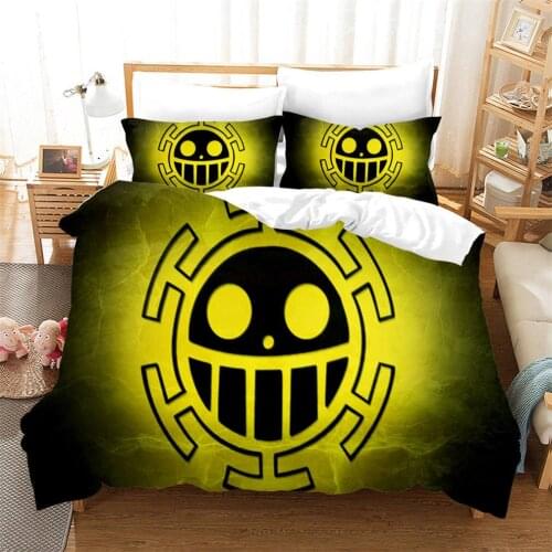 One Piece Banner 3d Printing Microfiber Soft Bedding Set 2/3 Piece Japanese Anime Duvet Cover Set Pillowcase for Home Hotel