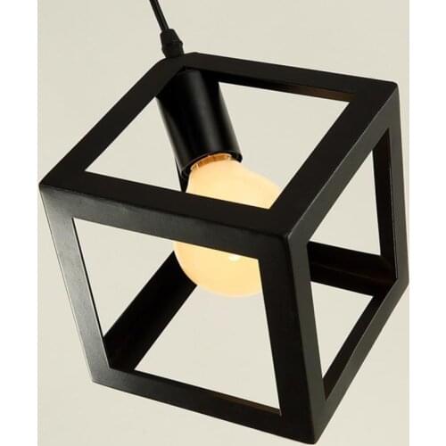 Industrial Cube Metal Pendant Light Accessory, Loft Ceiling Lamp for Home, Bar, Cafe