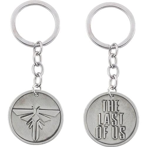 Hot Game The Last of Us Design Logo Alloy Keychain Key Chains Keyring Key Chain Pendant Necklace Chain Jewelry Accessories