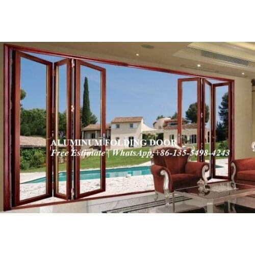 Matt black color grille french design aluminum glass bifold door for balcony,Outdoor Dividers Soundproof fold door