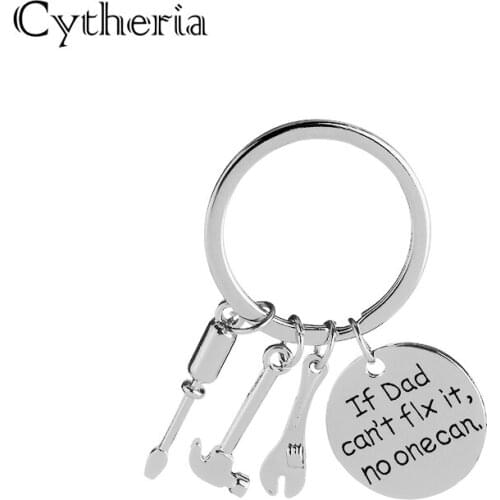 Hammer wrench Keychains spanner Keyring Key Holder if dad can't fix it no one can car Key ring Finder screwdriver backpack rings
