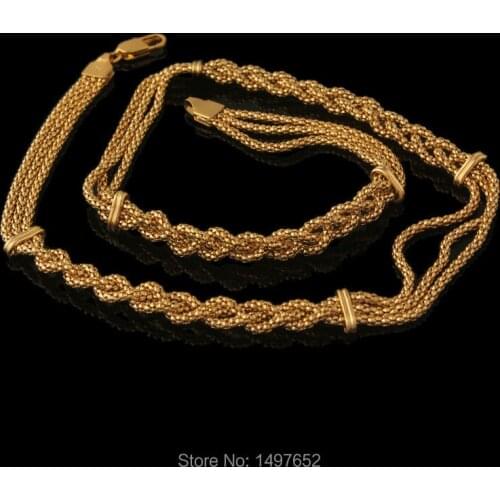 New Vintage Gold Necklace Mens Jewelry18K Gold Color Link Chain 6MM Unique Net Chain Necklace Wholesale