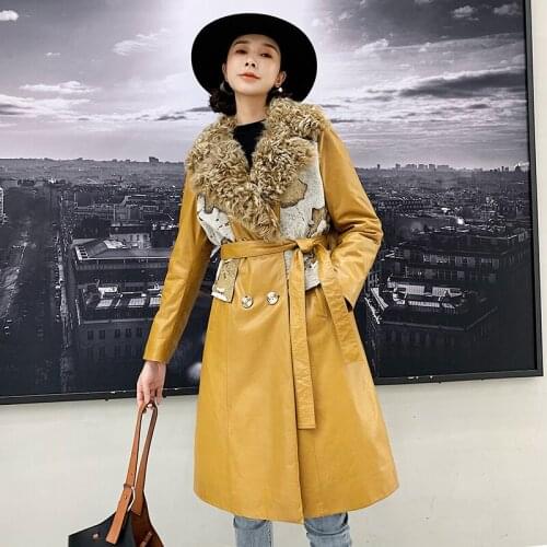 Real Fur Coat Female Wool Jacket Genuine Leather Jacket Autumn Winter Coat Women Clothes 2020 Korean Sheepskin Down Coat ZT4523