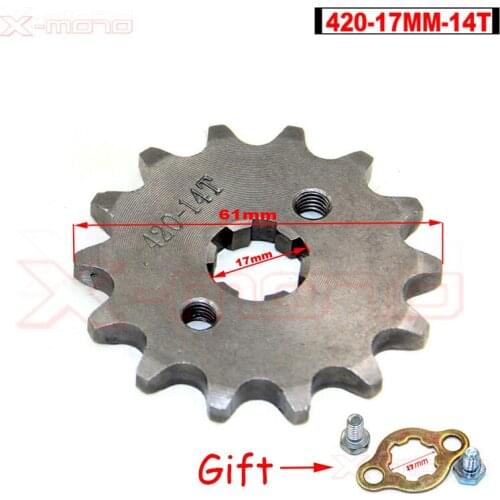 420 14 T Tooth 17mm ID Front Engine Sprocket for50 cc 70cc 90cc 110cc Sunl Kazuma Dirt Pit Bike ATV Quad Go Kart Bu