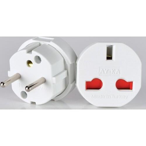 PnpnElectric Ayka White Brıstısh Type Adapter 1P + N + GND 16A Plastic IP44 Portable Usage 220 VAC Electric plug