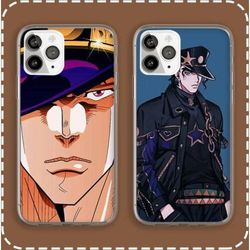 Jotaro Kujo Jojos Bizarre Adventure Phone Case Transparent for iPhone 6 7 8 11 12 s mini pro X XS XR MAX Plus cover funda shell