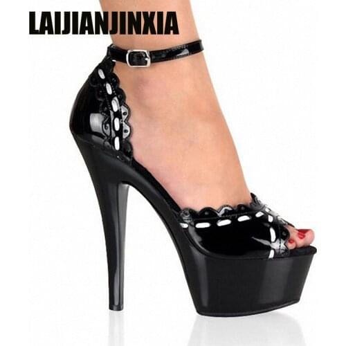 LAIJIANJINXIA Sexy Ankle Strap 15CM Sexy Super High Heel Platforms Pole Dance / Performance / Star / Model Shoes, Dance Shoes