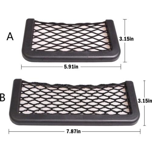 1 Piece of Car Storage Bag Net Pocket Mesh Phone Holder Tidy Bag for Power Bank Cards Changes Small Useful Thing 120*8CM 8*15CM