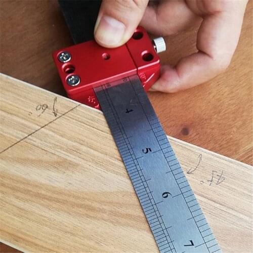 Steel Ruler Positioning Block 45/60/90Angle Positioning Scribing Gauge Scribe Drawing Mark Line Ruler Measuring Woodworking Tool