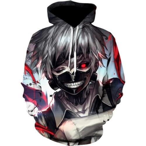 Tokyo Ghoul 3D Printed Hoodies Anime Kaneki Ken hoodie harajuku off white jacket Personalized Cartoon Sweatshirt Streetwear