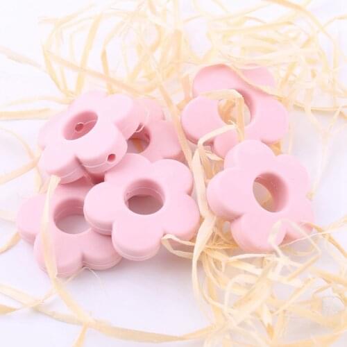 Bite Bites 5pc Flower Baby Silicone Accessory Neutral Gift High Quality Making Jewelry Necklace Beads Organic Baby Teether