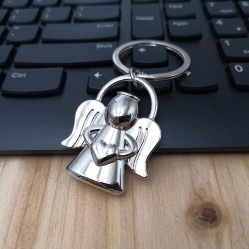 High quality angel keychain key ring guardian angel key chain key holder cute portachiavi chaveiro llaveros bag charm gift