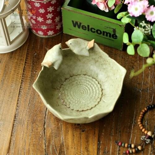 NEWYEARNEW Birds Ceramic Soap Dish Tray Holder Key Fruit Plate Box Bath Shower Bathroom Accessories Wedding Gift