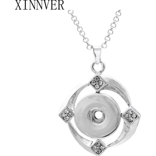 Xinnver Snap Buttons Necklace Charms Beauty Pendant With Link Chain Fit DIY 18MM Snap Buttons Jewelry Wholesale ZG124