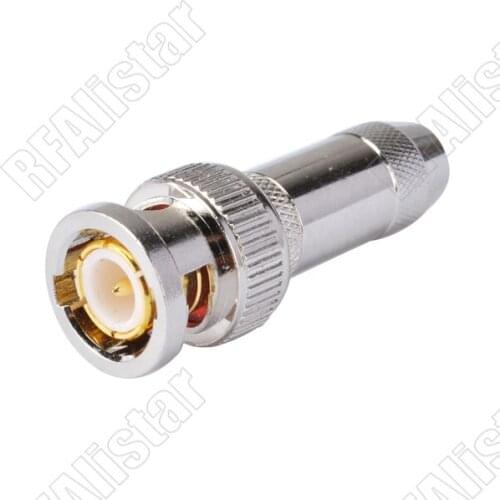 10 Pieces BNC Clamp Plug male with Jacketed RF connector for LMR195 RG142 RG58