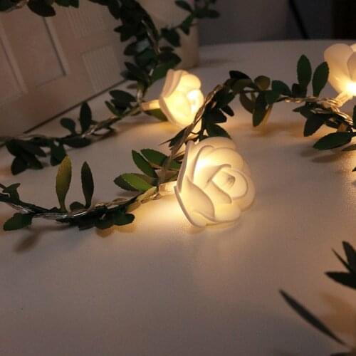 1.5m/3m/6m LED Rose Flower led Fairy Garland String Lights Battery Powered Wedding Valentines Day Event Party Decor