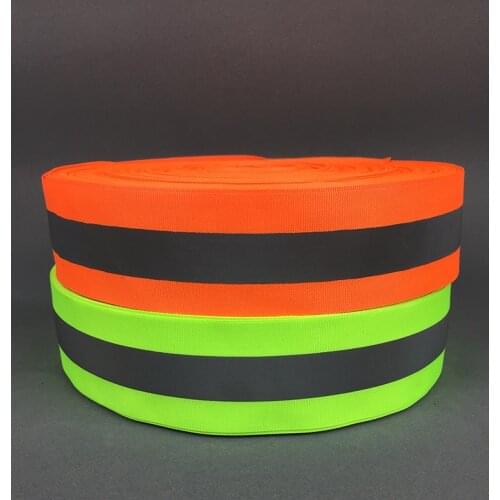 100 Meter,5cm*2cm width,Fluorescent Reflective Fabric Ribbon Webbing Reflection Strip Edging Braid Sewing On Garment accessories