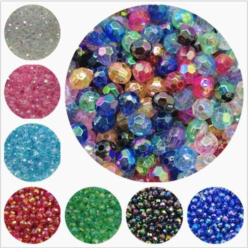 100pcs 6mm Oval Shape Facet Acrylic Spacer Beads For Jewelry Making DIY Handmade Bracelet Necklace