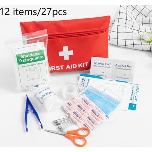 12 Types/27pcs Emergency Survival Kit Mini Family First Aid Kit Sport Travel kit Home Medical Bag Outdoor Car First Aid Kit