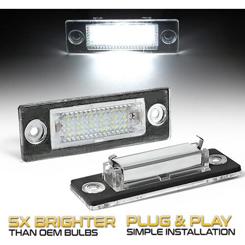 2Pcs LED License Number Plate Light Lamps For VW Transporter T5 T6 Passat B6 3C B5.5 Caddy 3 Golf 4 Jetta 5 Syncro 5 Touran