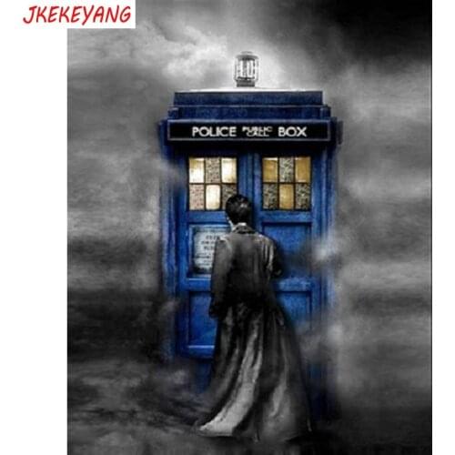 5D DIY square/round Diamond Painting Doctor Who Phone Box Cross Stitch Diamond Embroidery Pattern Rhinestone J2732