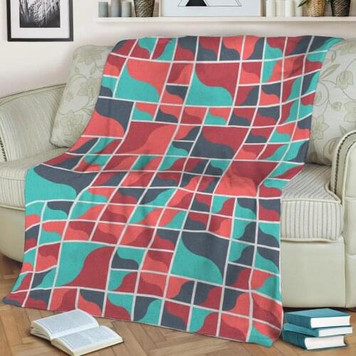 Abstract Geometric Art 01 3D Printed Velvet Plush Throw Fleece Blanket Bedspread Sherpa Blanket Home Decora