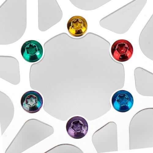 AKANTOR Bicycle Brake Disc Screws 12Pcs Colorful Rotor Bolts For Bicycle MTB Bike Cycling Fixing Accessories Risk Titanium