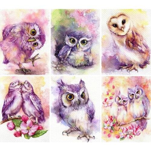 5D Diy Diamond Painting Color Animal Owl Cross Stitch Kit Full Drill Square Embroidery Mosaic Art Picture of Rhinestones Decor