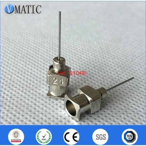 Free Shipping 0.5'' Length 24G All Metal Tips Blunt Stainless Steel 12Pcs Glue Dispensing Needles Syringe Needle Tips 1/2 Inch