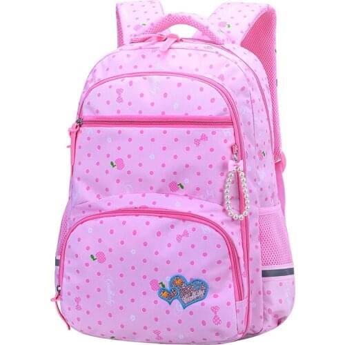 Multi-Pocket Large School Backpacks for Elementary Cute Dots Girls School Bag for Kids Primary Waterproof Bookbags High Quality