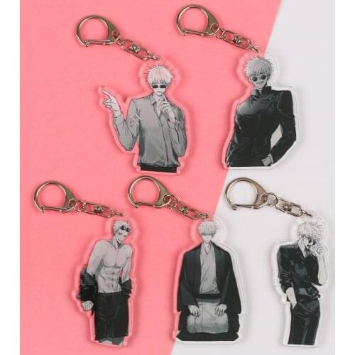 Anime Cosplay Jujutsu Kaisen Gojo Satoru Keychain Cartoon Figure Yuji Itadori Kugisaki Nobara Acrylic Pendent Key Ring Jewelry