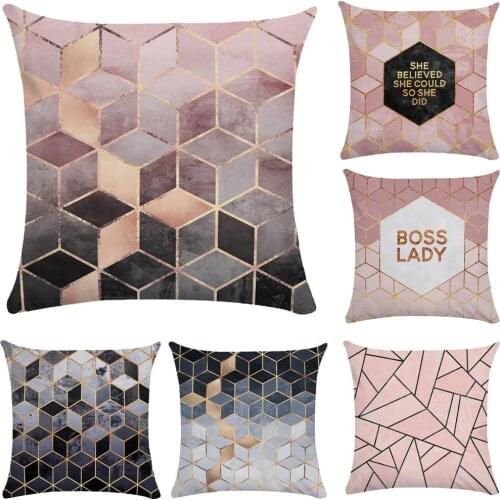 Nordic Cushion Cover 45x45cm Abstract Geometry Pillow Case Plush Pillowcase Waist Pillow Case 50x50cm Throw Pillows Case Sofa